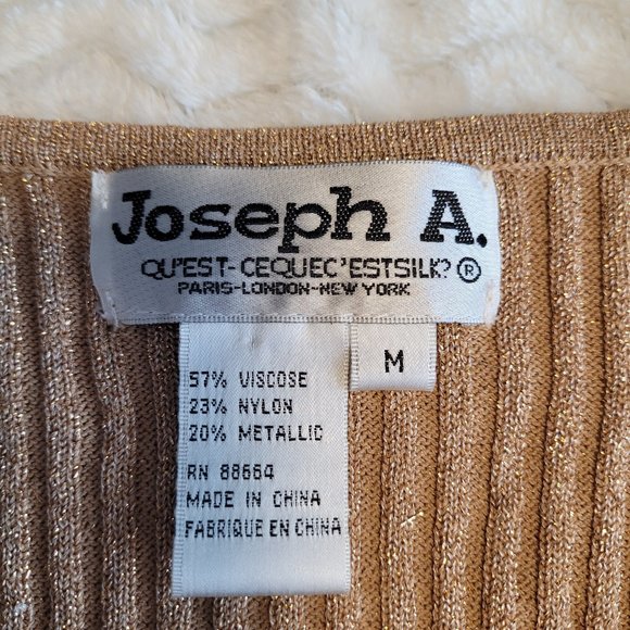 Joseph A. Ladies' Gold Ribbed Metallic Knit Sweater Size M - Picture 5 of 6